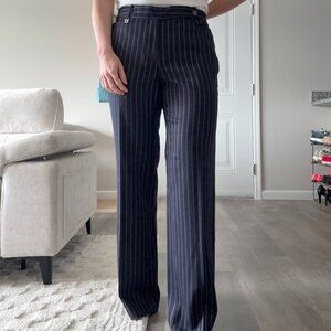 Navy Blue Pinstripe Wide Leg Pant by Michael Kors, Marked Size 8